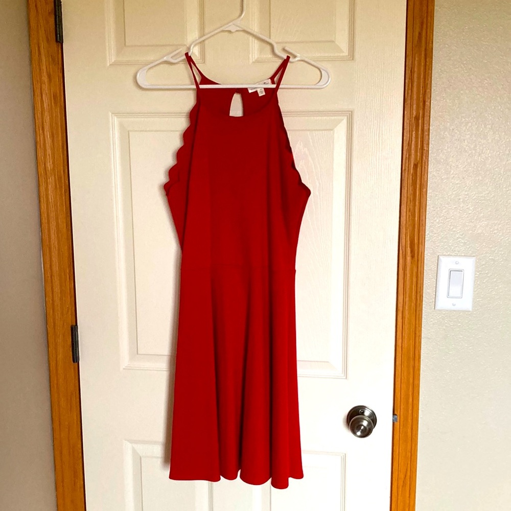 Nine Britton Red Scallop Dress